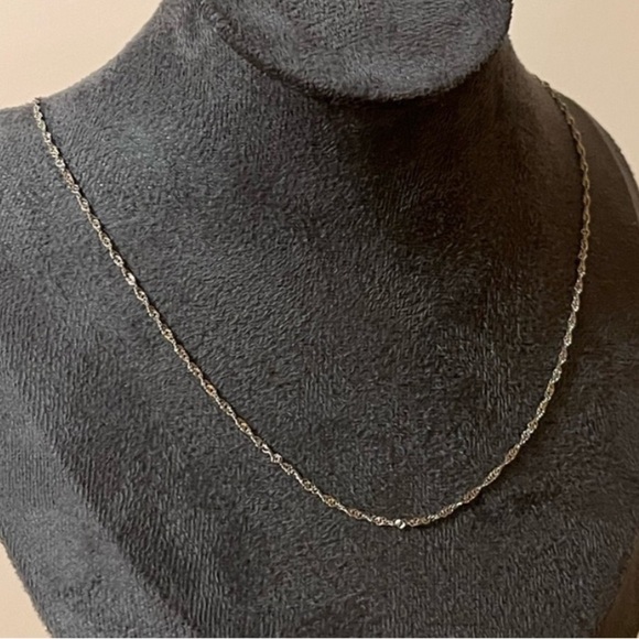 925 Sterling Silver Jewelry - Sterling silver textured twist chain. 925. Stamped. 18”. Versatile. Sparkly.